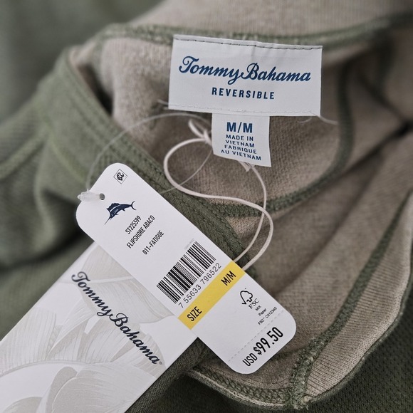 Tommy Bahama Reversible Henley Cotton Dexter Kill Shirt Mens Size Medium NEW - Picture 10 of 11